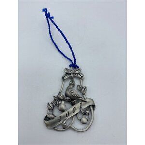 2001 Avon Pewter Ornament Partridge in a Pear Tree w/ Box & Pouch Vintage